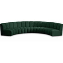Meridian Infinity Green Boucle Fabric 5 pc Modular Sectional IMAGE 1