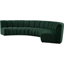 Meridian Infinity Green Boucle Fabric 5 pc Modular Sectional IMAGE 3