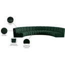  Manufacturer Color_Green -- Infinity 176" Green Boucle Fabric Upholstered 6 pc Modular Sectional IMAGE 12
