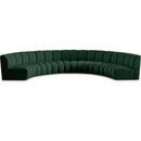 Meridian Infinity Green Boucle Fabric 6 pc Modular Sectional IMAGE 1