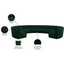 Meridian Infinity Green Boucle Fabric 10 pc Modular Sectional IMAGE 12