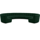 Meridian Infinity Green Boucle Fabric 10 pc Modular Sectional IMAGE 1
