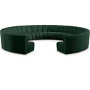 Meridian Infinity Green Boucle Fabric 11 pc Modular Sectional IMAGE 1