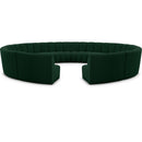 Meridian Infinity Green Boucle Fabric 12 pc Modular Sectional IMAGE 1