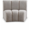 Meridian Infinity Brown Boucle Fabric Modular Chair IMAGE 1