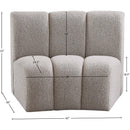 Meridian Infinity Brown Boucle Fabric Modular Chair IMAGE 7