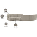  Manufacturer Color_Taupe -- Infinity 154" Brown Boucle Fabric Upholstered 4 pc Modular Sectional IMAGE 14