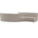 Meridian Infinity Brown Boucle Fabric 4 pc Modular Sectional IMAGE 1