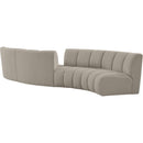 Meridian Infinity Brown Boucle Fabric 4 pc Modular Sectional IMAGE 3