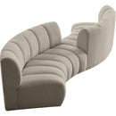  Manufacturer Color_Taupe -- Infinity 154" Brown Boucle Fabric Upholstered 4 pc Modular Sectional IMAGE 6