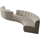  Manufacturer Color_Taupe -- Infinity 217" Brown Boucle Fabric Upholstered 6 pc Modular Sectional IMAGE 3