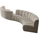 Meridian Infinity Brown Boucle Fabric 6 pc Modular Sectional IMAGE 3