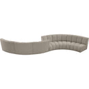  Manufacturer Color_Taupe -- Infinity 217" Brown Boucle Fabric Upholstered 6 pc Modular Sectional IMAGE 4