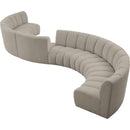 Meridian Infinity Brown Boucle Fabric 8 pc Modular Sectional IMAGE 6
