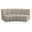 Meridian Infinity Brown Boucle Fabric 2 pc Modular Sectional IMAGE 11