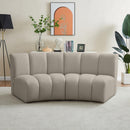 Meridian Infinity Brown Boucle Fabric 2 pc Modular Sectional IMAGE 2