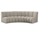 Meridian Infinity Brown Boucle Fabric 3 pc Modular Sectional IMAGE 1