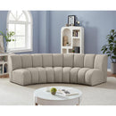Meridian Infinity Brown Boucle Fabric 3 pc Modular Sectional IMAGE 2