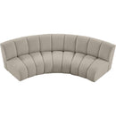 Meridian Infinity Brown Boucle Fabric 3 pc Modular Sectional IMAGE 5