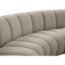 Meridian Infinity Brown Boucle Fabric 3 pc Modular Sectional IMAGE 6