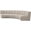  Manufacturer Color_Taupe -- Infinity 148" Brown Boucle Fabric Upholstered 4 pc Modular Sectional IMAGE 3