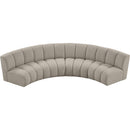  Manufacturer Color_Taupe -- Infinity 148" Brown Boucle Fabric Upholstered 4 pc Modular Sectional IMAGE 6