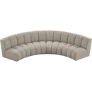 Meridian Infinity Brown Boucle Fabric 4 pc Modular Sectional IMAGE 6