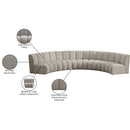  Manufacturer Color_Taupe -- Infinity 167" Brown Boucle Fabric Upholstered 5 pc Modular Sectional IMAGE 12