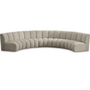 Meridian Infinity Brown Boucle Fabric 5 pc Modular Sectional IMAGE 1