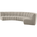 Manufacturer Color_Taupe -- Infinity 167" Brown Boucle Fabric Upholstered 5 pc Modular Sectional IMAGE 3