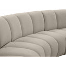 Meridian Infinity Brown Boucle Fabric 5 pc Modular Sectional IMAGE 5