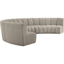 Meridian Infinity Brown Boucle Fabric 6 pc Modular Sectional IMAGE 3