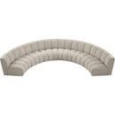 Meridian Infinity Brown Boucle Fabric 6 pc Modular Sectional IMAGE 6