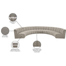 Meridian Infinity Brown Boucle Fabric 7 pc Modular Sectional IMAGE 12