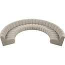 Meridian Infinity Brown Boucle Fabric 8 pc Modular Sectional IMAGE 6