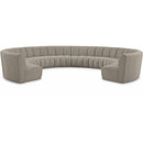 Meridian Infinity Brown Boucle Fabric 10 pc Modular Sectional IMAGE 1