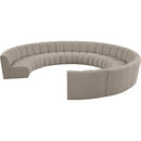 Meridian Infinity Brown Boucle Fabric 10 pc Modular Sectional IMAGE 3