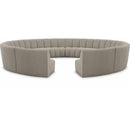 Meridian Infinity Brown Boucle Fabric 12 pc Modular Sectional IMAGE 1
