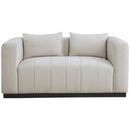  Manufacturer Color_Beige -- Meridian Lucia Stationary Fabric Loveseat IMAGE 4