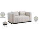  Manufacturer Color_Beige -- Meridian Lucia Stationary Fabric Loveseat IMAGE 9
