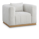  Manufacturer Color_Cream -- Lucia Cream Linen Textured Fabric Upholstered Chair IMAGE 1