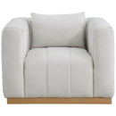  Manufacturer Color_Cream -- Lucia Cream Linen Textured Fabric Upholstered Chair IMAGE 4