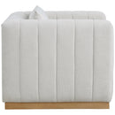  Manufacturer Color_Cream -- Lucia Cream Linen Textured Fabric Upholstered Chair IMAGE 5