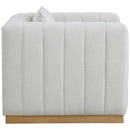 Meridian Lucia Cream Linen Textured Fabric Chair IMAGE 5