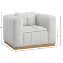  Manufacturer Color_Cream -- Lucia Cream Linen Textured Fabric Upholstered Chair IMAGE 8