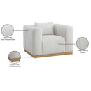  Manufacturer Color_Cream -- Lucia Cream Linen Textured Fabric Upholstered Chair IMAGE 9