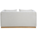  Manufacturer Color_Cream -- Lucia 67" Cream Linen Textured Fabric Upholstered Loveseat IMAGE 3