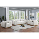  Manufacturer Color_Cream -- Lucia 67" Cream Linen Textured Fabric Upholstered Loveseat IMAGE 7