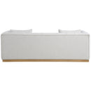  Manufacturer Color_Cream -- Lucia 90.5" Cream Linen Textured Fabric Upholstered Sofa IMAGE 3
