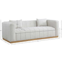Meridian Lucia Cream Linen Textured Fabric Sofa IMAGE 8